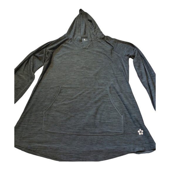 Ladies TUFF Atletics hooded top. EUC. Lightweight  Dark Grey.  Size L - Picture 2 of 8